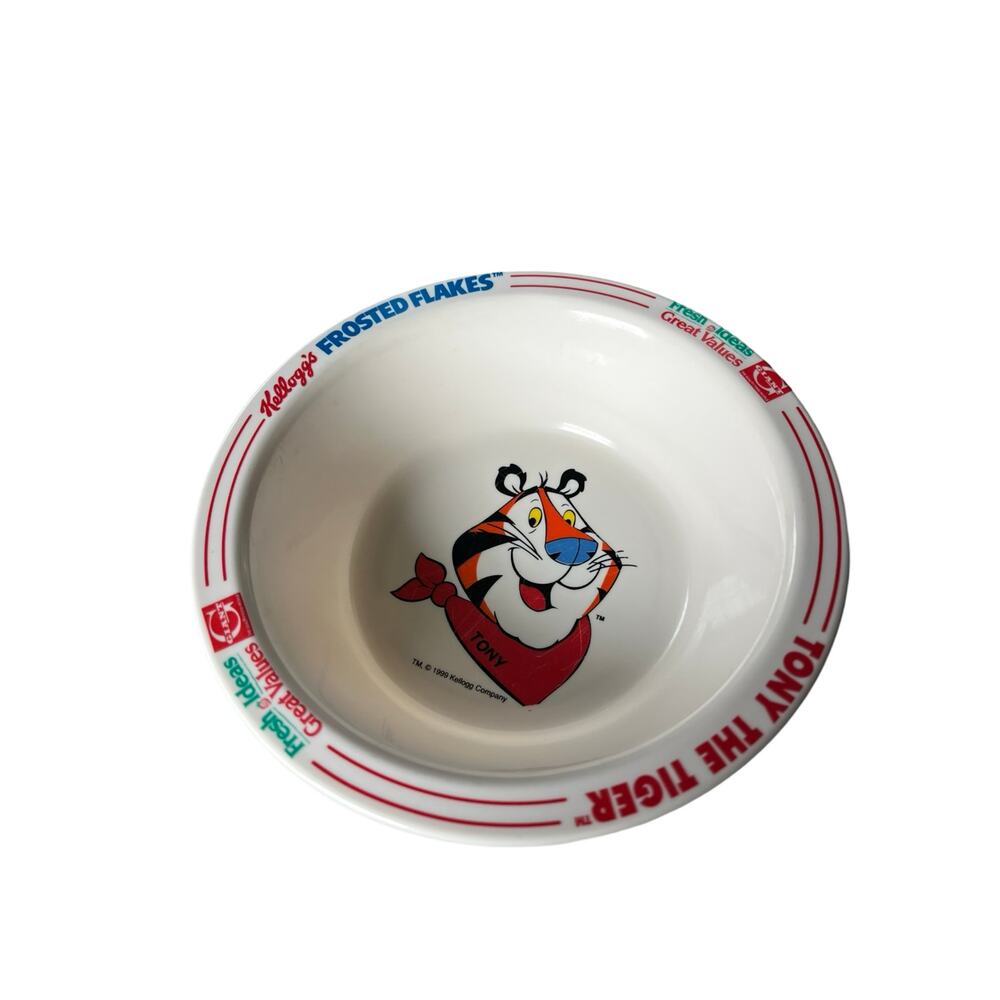 TONY THE TIGER Kellogg’s Frosted Flakes Cereal‎ Bowl vintage 1999